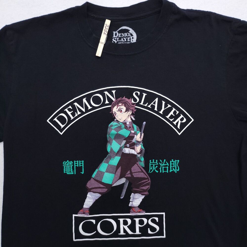 Demon Slayer Casual Graphic Short Sleeve T Shirt Mens Size Large L Black
